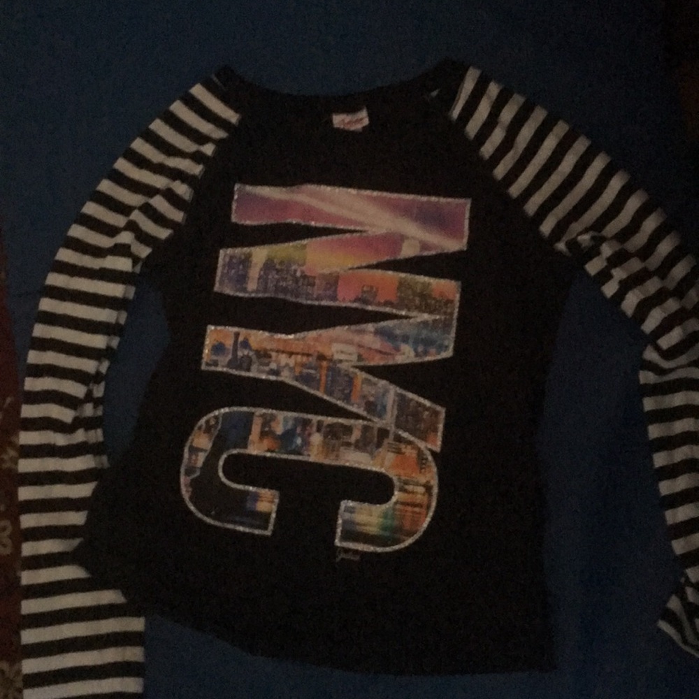 NYC striped sleeves girls shirt